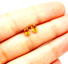 Vtg Natural .5 Cts Citrine Yellow Gold Earrings Studs 14K 6mmx4mm Backs Mark 14k