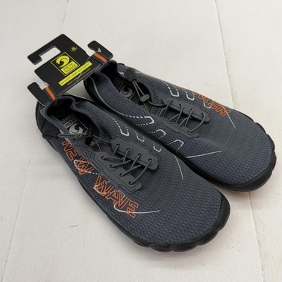 New Wave Aqua Shoes Mens Size 11 Gray Mesh Water Sports Non Slip Yoga Beach