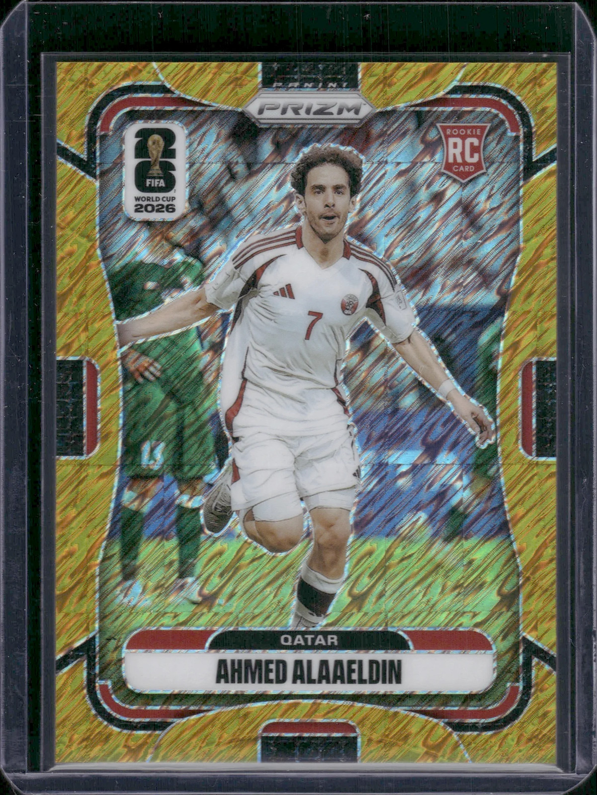 2026 Panini Prizm FIFA World Cup Ahmed Alaaeldin #379 Gold Shimmer RC /5
