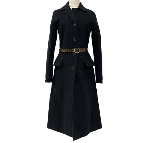 LOUIS VUITTON（LV） Louis Vuitton Monogram Esterno Nero Cappotto Lungo Lana Usato0