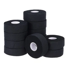 Athletic Sports Tape, Athletic Tape Easy Tear 1 in x 45 Ft, 12 Rolls, Black