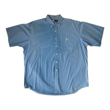 Polo Ralph Lauren Men s Short Sleeve Button Down Shirt XL Blue Cotton Spring
