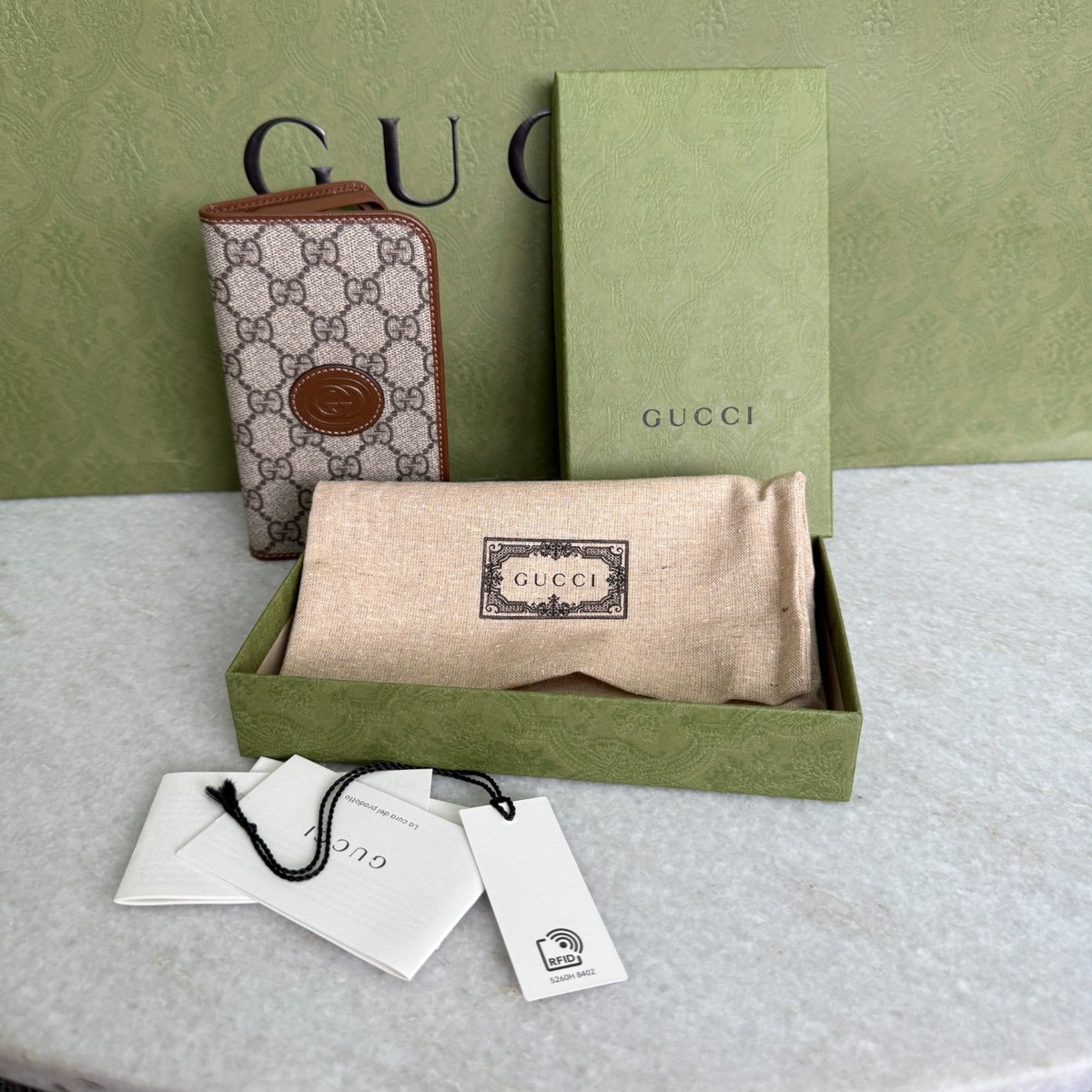 GUCCI GG Bi-fold Wallet Folio iPhone 15 Case 760184 | eBay