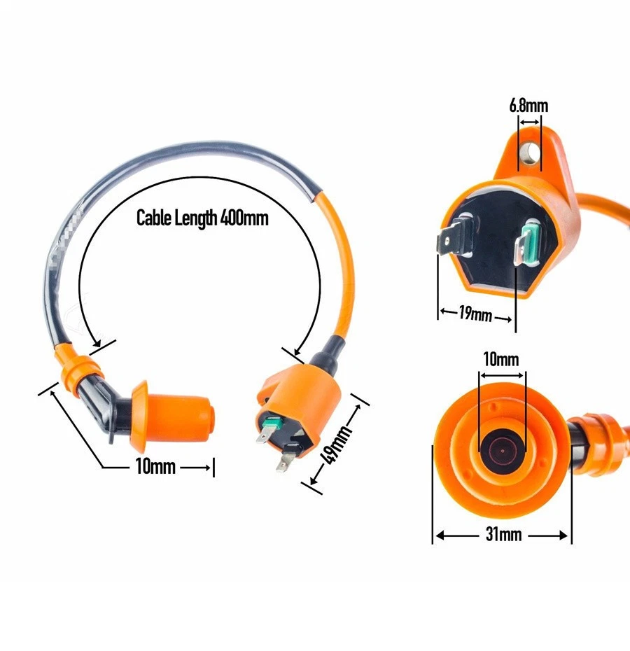 Bobina de encendido profesional para scooter de carreras ATV bujía CDI para Gy6 50cc-150c Foto 4 de 4
