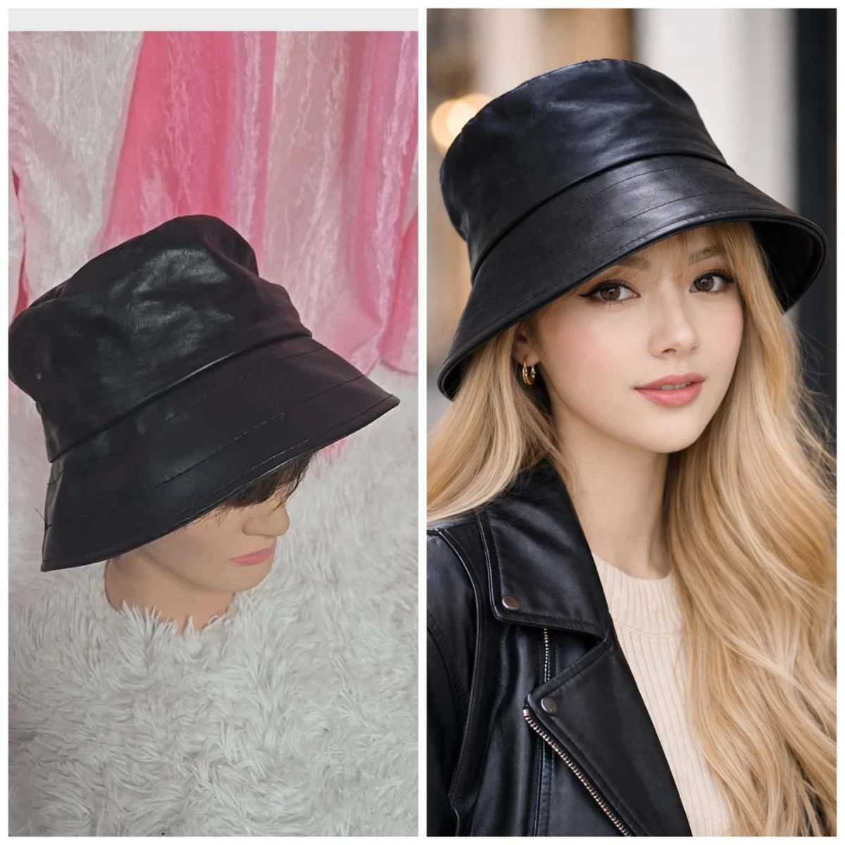 Sandro Paris Canvas Bucket Hat Avoine Beige Leather Logo Patch SFABO01054 NEW sm Paris Women main image 4