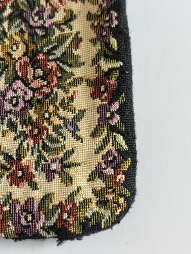 Vintage Needlepoint Floral Cigarette Coin Purse Pouch Double Kiss Snap Clasp - Picture 5 of 13