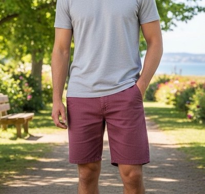 Volcom Flat Front Shorts Mens Size 36 Red Maroon Casual Travel Outdoor Camping