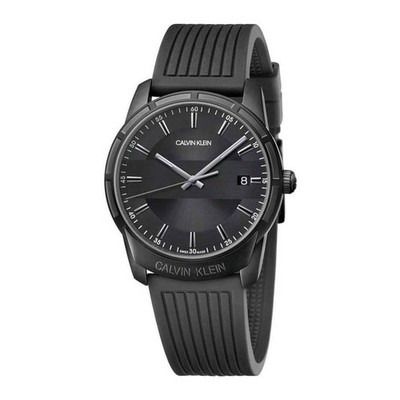 Calvin Klein Evidence K8R114D1 Swiss Made Men Watch Black Analog Stainless st...