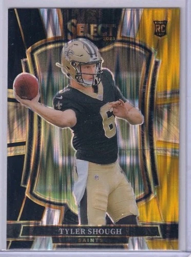 Tyler Shough 2025 Panini Select Premier Level Black Gold Prizm #141 New Orleans