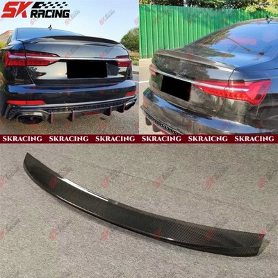 Rear Trunk Spoiler Wing Kits New For Audi A6 2019-2022 Dry Twill Carbon Fiber