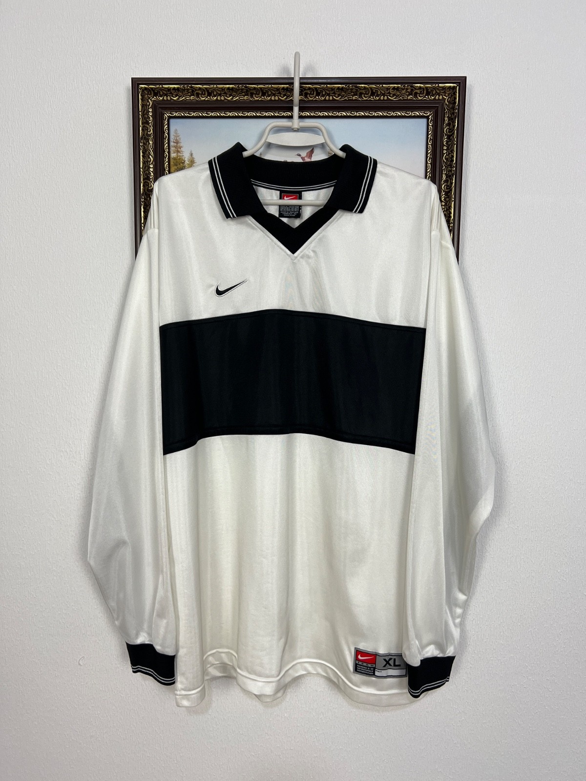Vintage 90's Nike Football Template Long Sleeve Shirt Soccer Jersey Trikot Sz XL