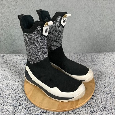 Mammut Falera II High WP Boots Women's 7 Black/White Michelin Soles Knit Winter