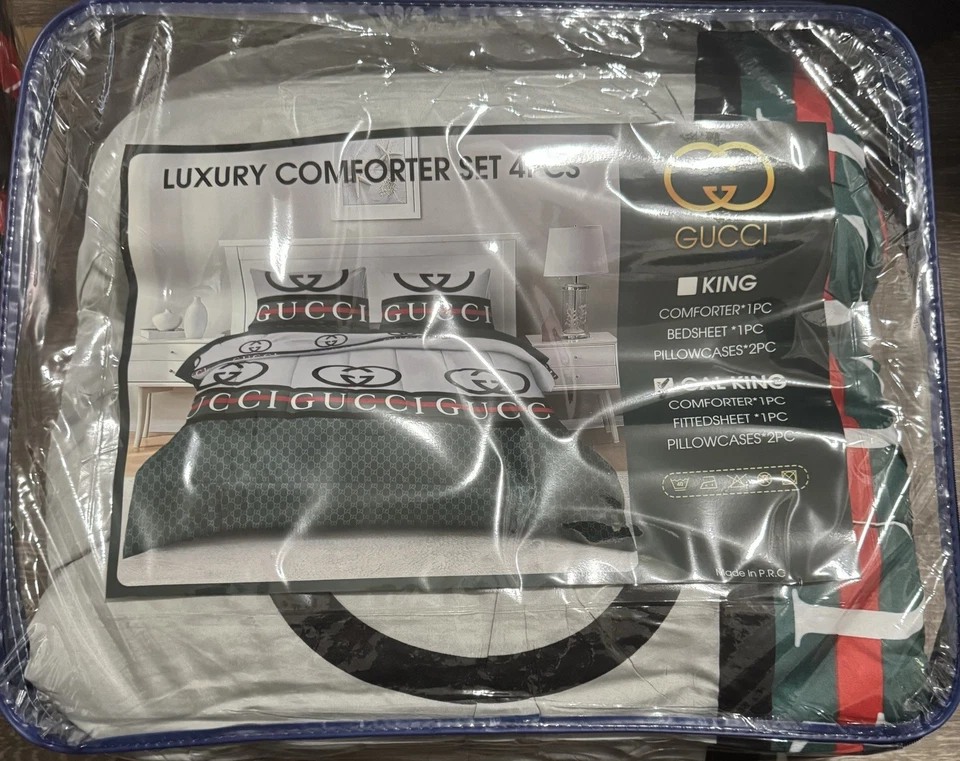 4 PIEZAS Mantas Gucci Edredón Talla King  Foto 2 de 3