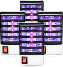 4PCS Indoor Plug-In Insect Killer - UV Light, Silent Mosquito/Fruit Fly Trap