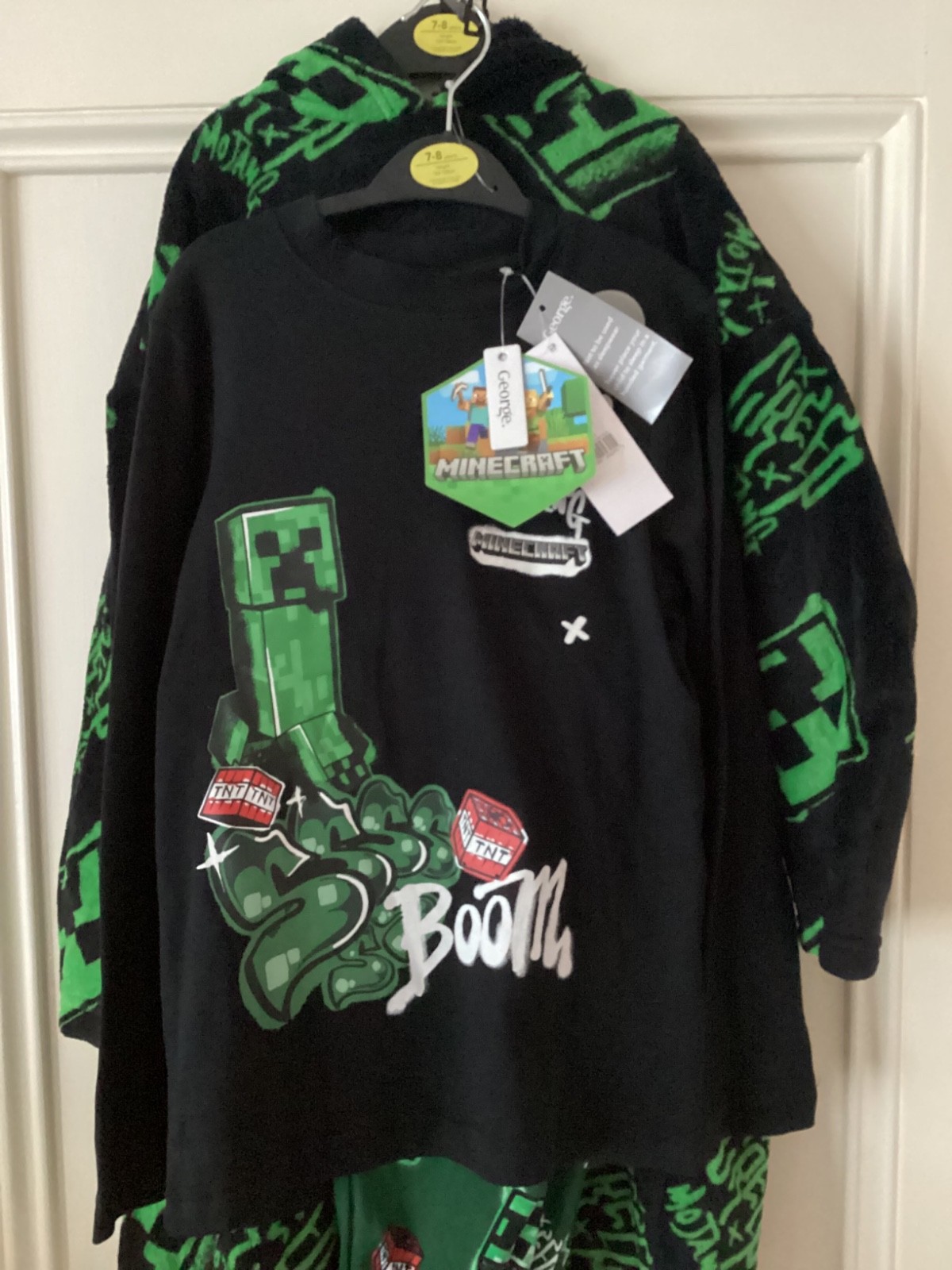 George - Minecraft Pyjamas & Snuddie/Snuggle Set, Age 7-8 Years, New with Tag image 8
