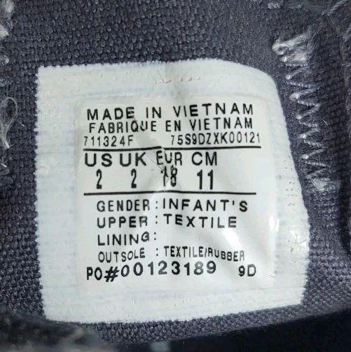 NUEVO Converse All Star Bebé Talla 2 Parte Superior Baja A Cuadros Chuck Taylor Marfil, Azul Marino, Rojo  Foto 4 de 4