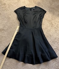 Ted Baker Dress Black Stretch Scuba Kipp Fit Flare Mesh Back LBD Cocktail Party