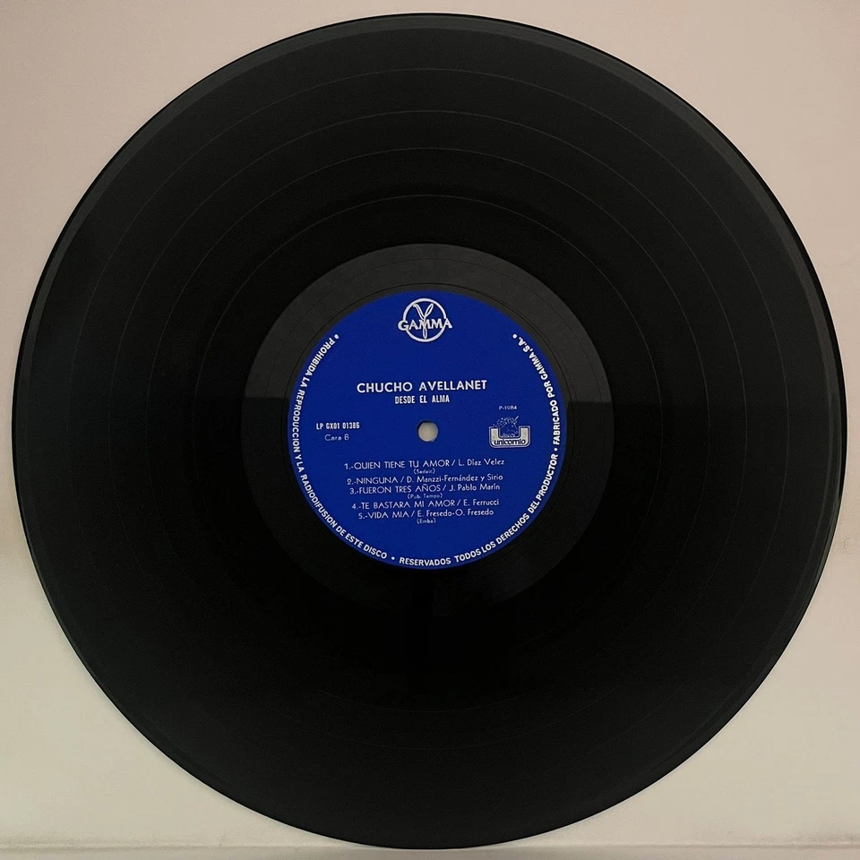 CHUCHO AVELLANET- DESDE EL ALMA - 1984 MEXICAN LP ALBUM, LATIN POP - Image 4 of 4