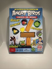 New Angry Birds Knock on Wood Game Mattel 2012 Build Lauch Destroy Kids Ages 5 