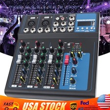 Mini Audio Mixer 4Channel Bluetooth USB DJ Sound Mixing Console Amplifier Studio