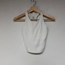 Athleta Girl White Racerback Cropped Tank Top Size L 12 Activewear Sporty