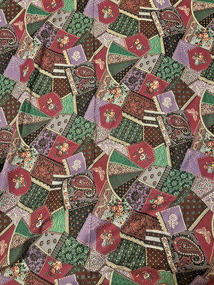 VTG Whimsigoth Cranston Crazy Cheater Patchwork Fabric Purple - 44x 68'' ~2 yards