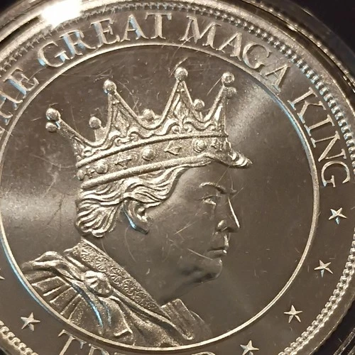 1 oz. TRUMP THE GREAT MAGA KING BU round .999 fine silver