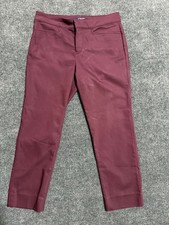 Chaps Womens 6P Petite Burgundy Stretch Pants Straight Leg Career Trousers