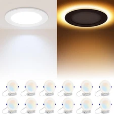 LED Recessed Lights 6 Inch with Night Light - Canless Ultra Thin Wafer Downlight