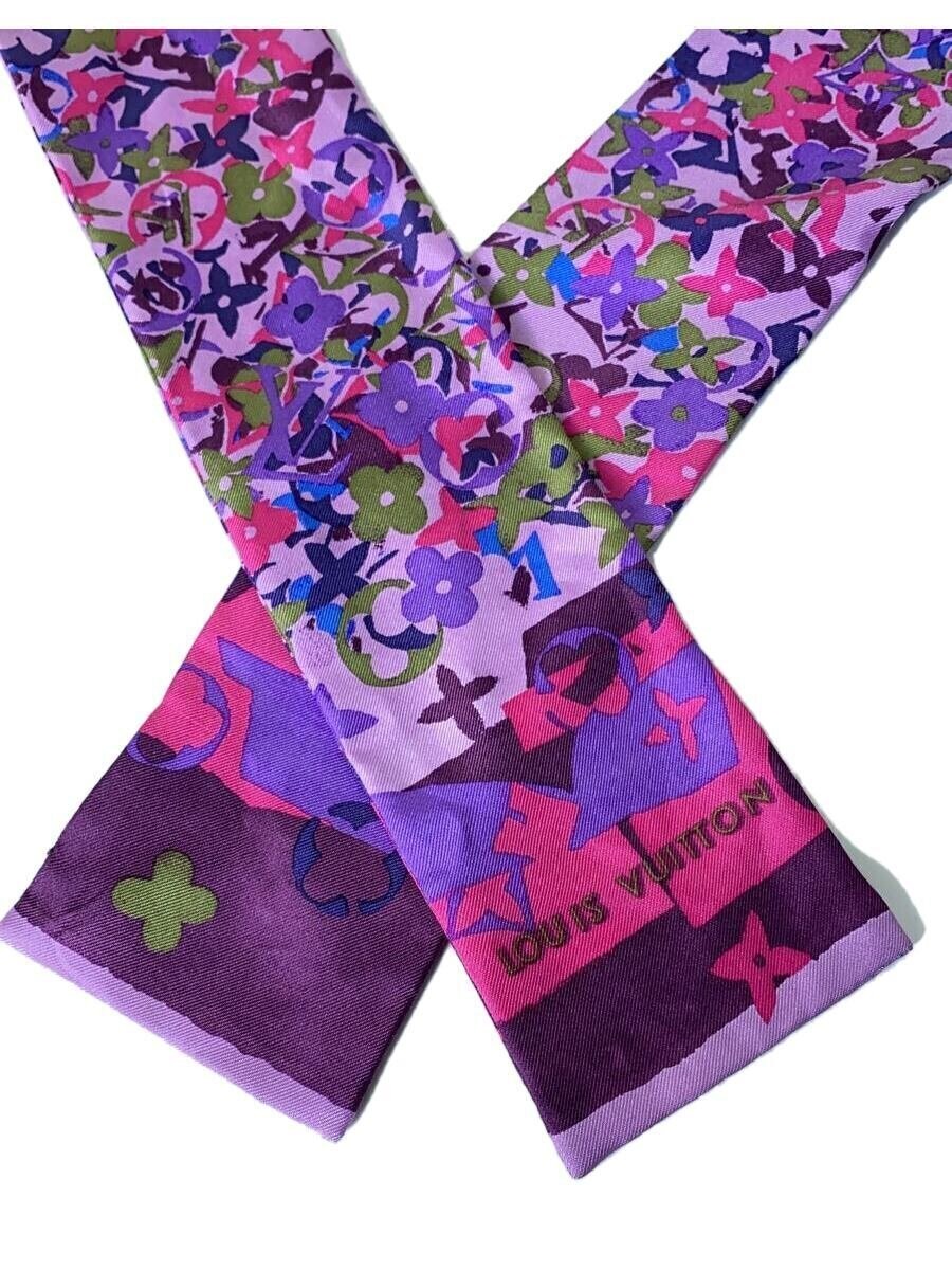 Louis Vuitton Monogram Purple Silk Scarf for Women Luxury Fashion Accessory