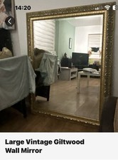 Large French  Gilt Wood and Gesso Wall/ Overmantle Mirror