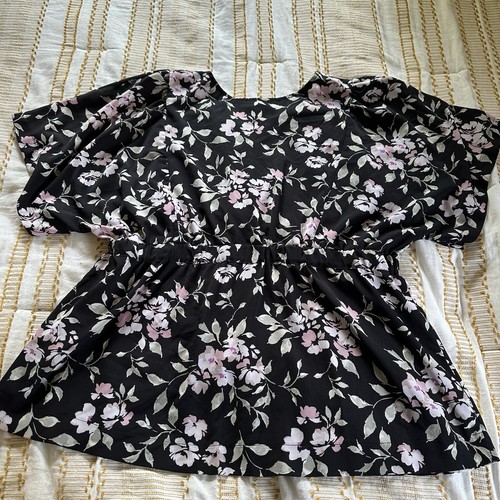 Motherhood Maternity Women's Maternity Tie Front Floral Kimono Blouse Size XL - Picture 9 of 10