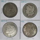 1881-S 1899-O 1900-O 1921 Morgan Dollar Lot of 4