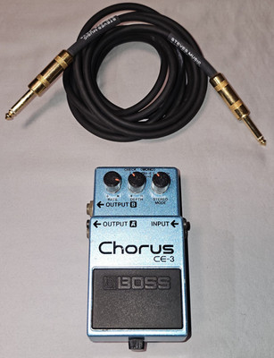 Boss CE-3 Chorus Japan Guitar Effect Pedal + Gold Guitar Cable (No power cable)