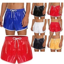 Men Elastic Waistband with Drawstring Waterproof Beach Shorts Swim Trunks Booty