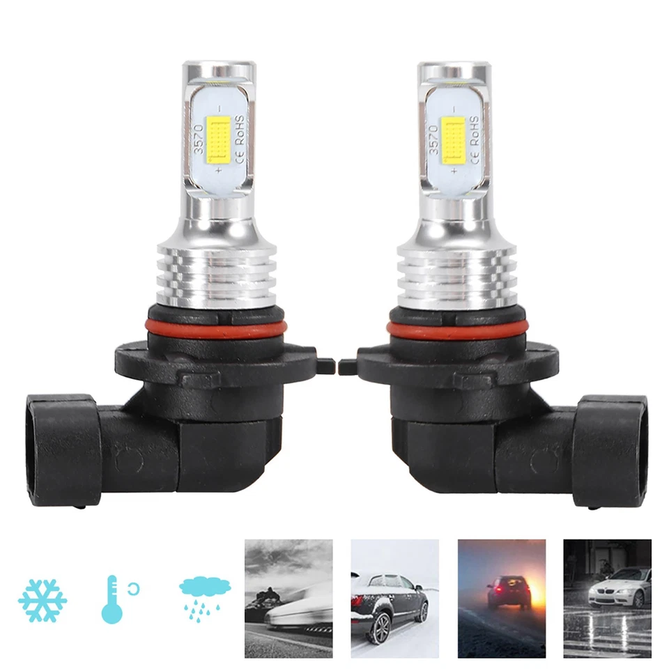 2pcs H10 9145 80W 8000K White LED Fog Light Bulb 12-24V Replacement - Image 3 of 4