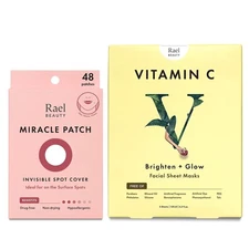 Rael Vitamin Sheet Mask 1 Pack & Acne Pimple Patch 48 Count