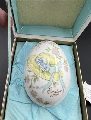 Noritake Bone China Easter Egg 1976 Bonnet with Original Box