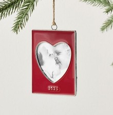 Pottery Barn 2025 Heart Enamel Frame Christmas Ornament
