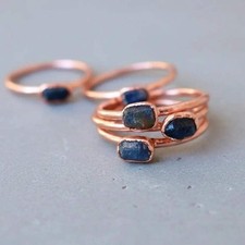 Raw Sapphire Ring - Handcrafted Copper Talisman for Clarity