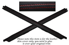 RED STITCH 2X DOOR SILL TRIM LEATHER COVERS FITS FORD SIERRA COSWORTH 3 DOOR