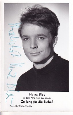 Heinz Blau in ''Too Young for Love'' - Gloria Movie - Original Signed