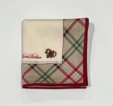 MEN HANDKERCHIEF BROOKS BROTHER CHECKED STRIPED HEART MONKEY COTTON SQUARE 19.5  