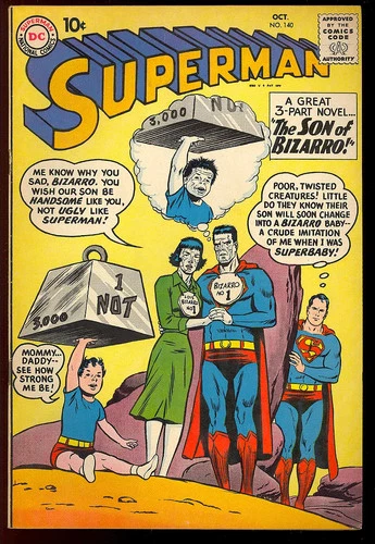 Superman #140 Very Nice Bizarro Superman Silver Age Vintage DC Comic 1960 FN-VF