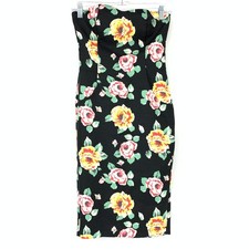 ASOS Women's Size 0 Petite Floral Print Strapless Mini Dress Multicolor