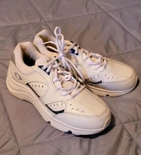 New APEX Women's Lace Walking Shoe - V-Last - White/Periwinkle Size 8 Wide V854