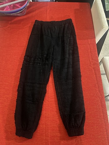 Givenchy Men’s Faded Black Cotton Terry Distressed Trousers Sz L - Afbeelding 18 van 19