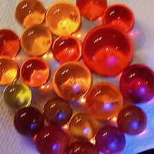 Vintage Cadmium containing marbles lot of 20Various sizes,colors and intensity.