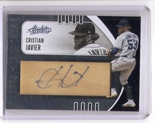 2021 Panini Absolute Cristian Javier Rookie Wood Signatures Auto Card /50. rookie card picture