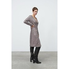 NWT Zara TEXTURED MIDI DRESS SIZE S